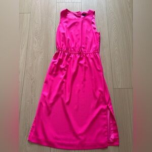 J. Crew Vibrant Pink Midi Dress